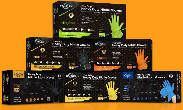 stacks of TitanFlex boxes